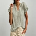 thumbnail image 6 of Womens Summer Tops Short Sleeve V Neck Simple Casual Blouse Daily All Match Daily Tops, 6 of 6