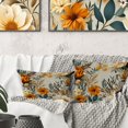 thumbnail image 3 of Designart "Harmony of Natural Botanicals in Orange and Green" Botanical Printed Throw Pillow, 3 of 5
