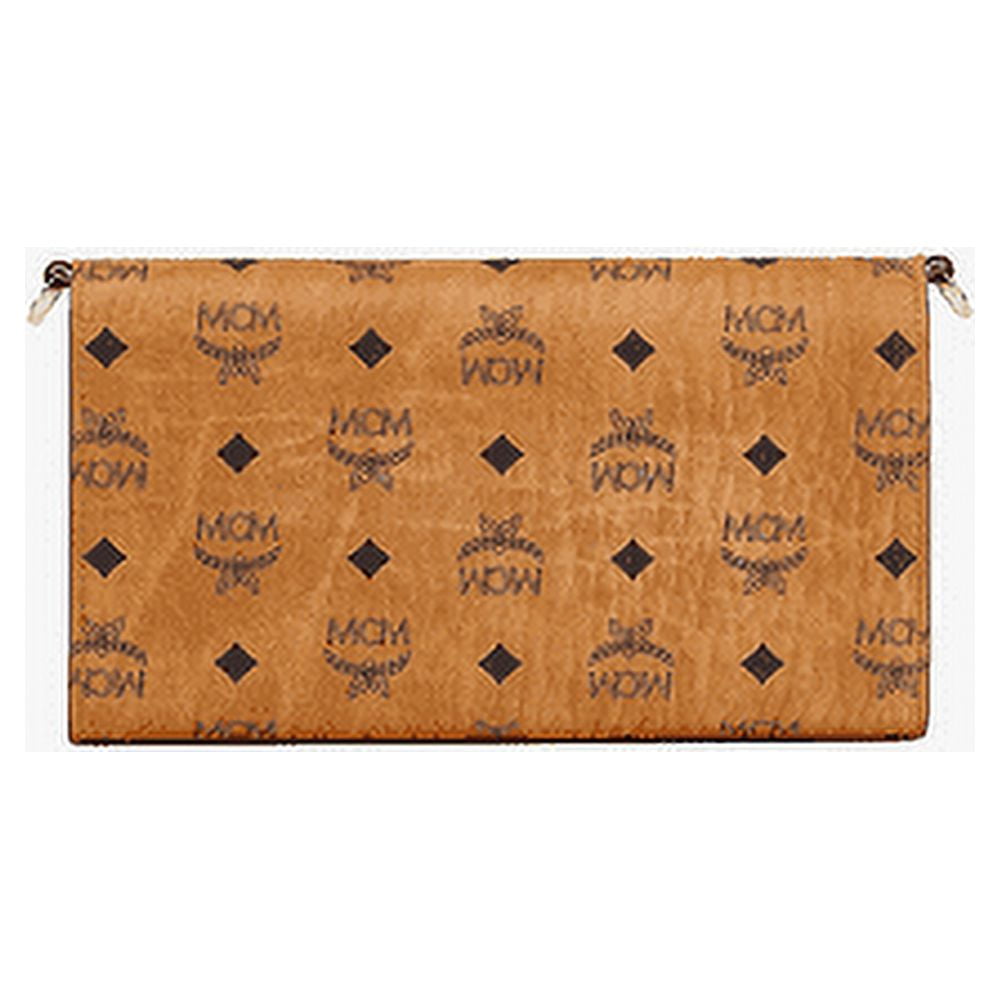 Large Aren Crossbody Wallet in Visetos Cognac