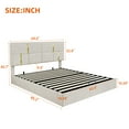 thumbnail image 3 of Deiokin Queen Upholstered Platform Bed with Hydraulic Storage, Luxe Fabric Headboard, No Box Spring Needed, 3 of 6