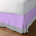 thumbnail image 2 of D.N.G. BEDDINGS 1 Piece Split Corner Two Tone Tailored Bed Skirt, Queen Size 8 Inch Deep Pocket, 800 Thread Count, 100% Egyptian Cotton, Solid Lilac/Silver Color., 2 of 3