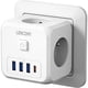 thumbnail image 1 of Cargador USB 7 en 1 con enchufe múltiple de pared, enchufe USB, regleta con 3 tomas de CA, 4000 W, 1 puerto tipo C y 3 puertos USB, toma de pared eléctrica ideal para sala de estar,, 1 of 6