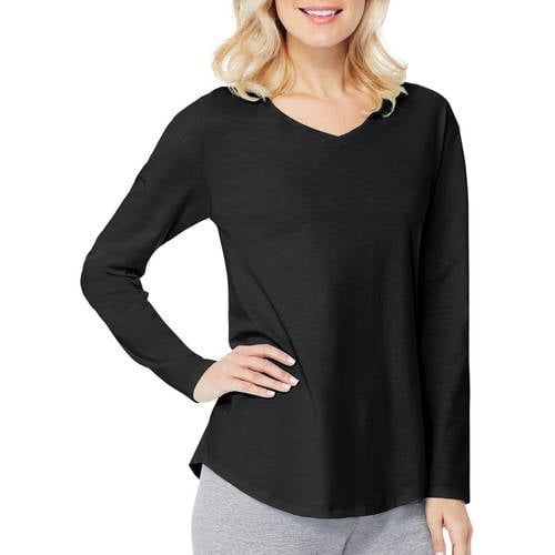 black v neck t shirts walmart