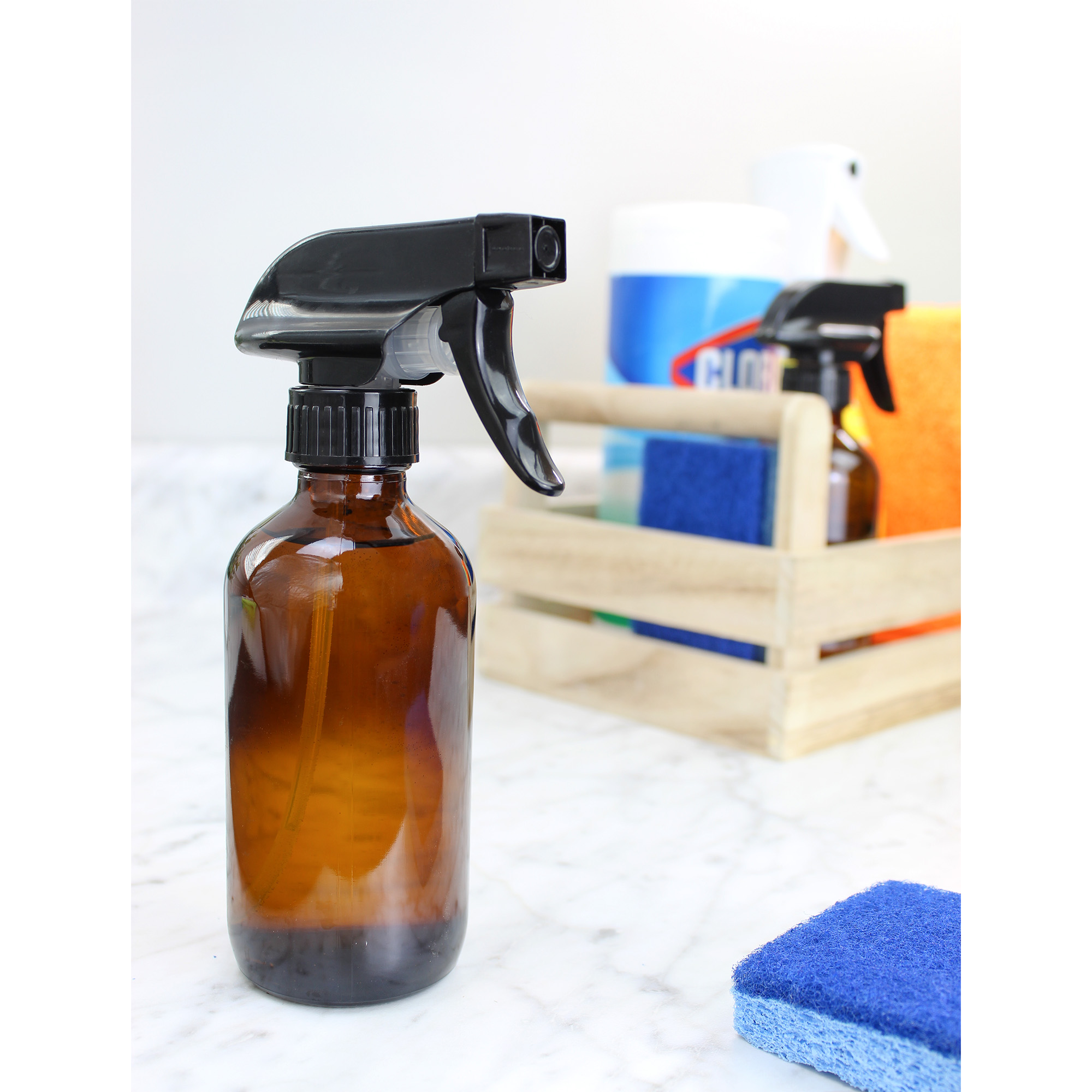 Cornucopia 16oz Amber Glass Spray Bottles w/Reusable Chalk Labels (2 Pack), Heavy Duty Mist & Stream 3-Setting Sprayer; Great for Essential Oils - image 5 of 9
