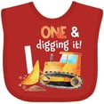 thumbnail image 3 of Inktastic One and Digging It Bulldozer 1st Birthday Boys or Girls Baby Bib, 3 of 4