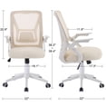 thumbnail image 3 of Silla de oficina VECELO con respaldo medio, giratoria, ergonómica, malla beige, 3 of 7