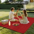 thumbnail image 4 of Red Burlap Texture Outdoor Rug 6x9 Ft - Reversible Patio Rug Outdoor Camping Rugs, Farmhouse Vintage Red Washable Indoor Outdoor Area Rugs, Non-Slip Outdoor Carpet Runner for Deck/Porch, 4 of 8