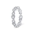 thumbnail image 3 of 10kt White Gold Womens Round Diamond Heart Eternity Band Ring 3/8 Cttw, 3 of 4