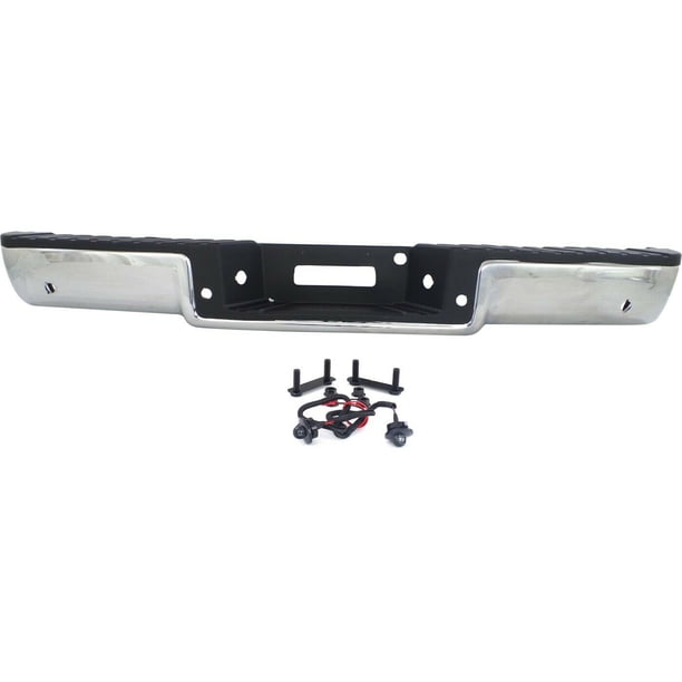 Rear Step Bumper Face Bar With Sensor Holes For Ford F-150 2006-2008 – Powder Coated Black