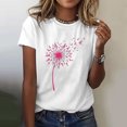 thumbnail image 2 of vigerkar Women's Summer Vintage Floral T Shirt Boho Dandelion Graphic Loose Tees Short Sleeve Casual Tops White, L, 2 of 4
