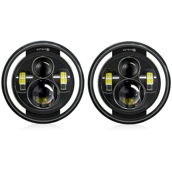 2Pcs 7 inch Car Motorcycle LED Headlight with DRL/Turn Signal/Low Beam/High Beam 7'' Round Headlight