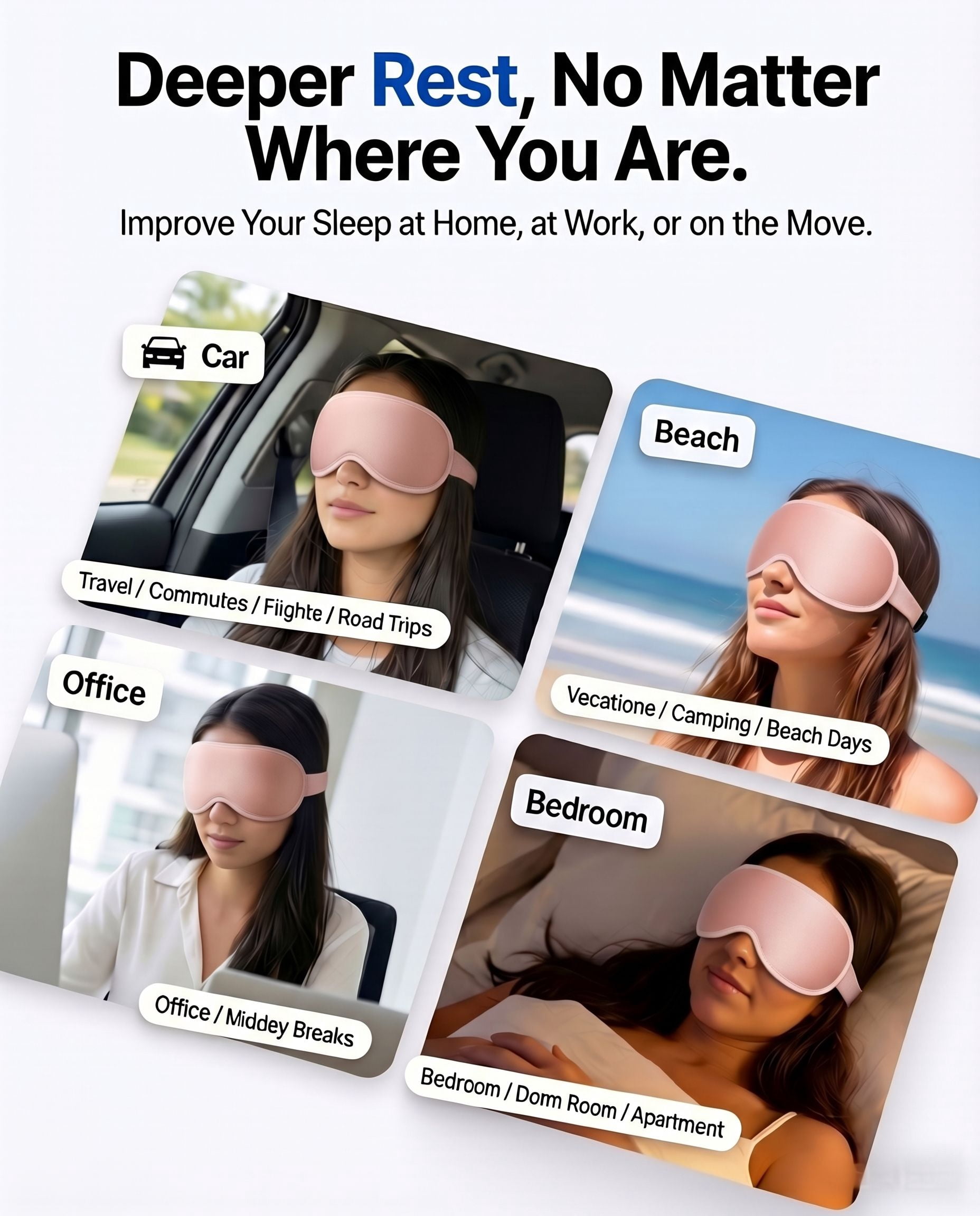 FACEMOON 2 Pack Adult Weighted Sleep Mask – Memory Foam Comfort Design | 99% Light Blocking Zero Pressure | Lash Extension Safe