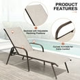 thumbnail image 3 of Crestlive Products Set of 4 Lounge Chairs Outdoor Chaise Lounge with Arms and Adjustable Back Beige, 3 of 5