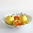 thumbnail image 6 of OUNONA White Iron Fruit Basket with Hollow Round Pattern and Petal Design for Elegant and Stylish Fruit Storage, 6 of 6