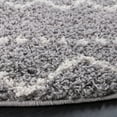 thumbnail image 3 of SAFAVIEH Arizona Teagan Geometric Shag Area Rug, Grey/Ivory, 8' x 8' Round, 3 of 8