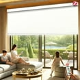 thumbnail image 6 of W31 x H72, White HILADUO Motorized Roller Shades 100% Blackout Window Roller Blinds Outside Mount Zigbee Motor Blind Shade Mobile Phone Remote Control Compatible Alexa Google Via Tuya Hub, 6 of 9
