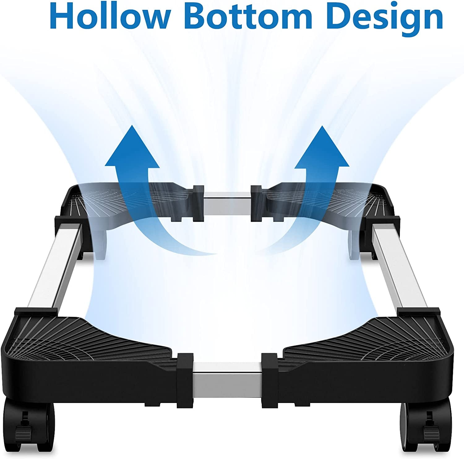 Computer Tower Stand - Adjustable PC Stand for Most Desktop Towers - Elevate and Organize Your Desktop - Mobile CPU PC Holder Cart Riser Printer