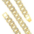 thumbnail image 3 of HH Bling Empire Mens Silver or Gold Miami Cuban Link Chains,Bling Iced Out Diamond Cuban Necklaces,Hip Hop Chains 15mm/16-30 Inches (Gold-24"), 3 of 10