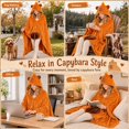 thumbnail image 4 of Capybara Wearable Blanket Hoodie,Capybara  Warm Flannel Blanket with Sleeves Blanket Hoodie  for Adult  Travel (Brown Capybara), 4 of 6