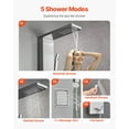 thumbnail image 3 of VEVOR Shower Panel Tower System with Rainfall Waterfall Shower Head, 53 in Brushed Stainless Steel Shower Column, 5-Function Faucet, Wall-Mount Rain Massage System with 2 Body Jet,Handheld,Tub Spout, 3 of 10