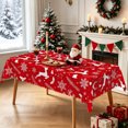 thumbnail image 3 of Red Reindeer Christmas Tablecloth,60x120Inch,Winter Elk Pine Print Polyester Table Cover, 3 of 6