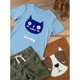 thumbnail image 3 of Cute Halloween Kitten Fangs T-Shirt Toddler -Image by Shutterstock,  3 Toddler, 3 of 4
