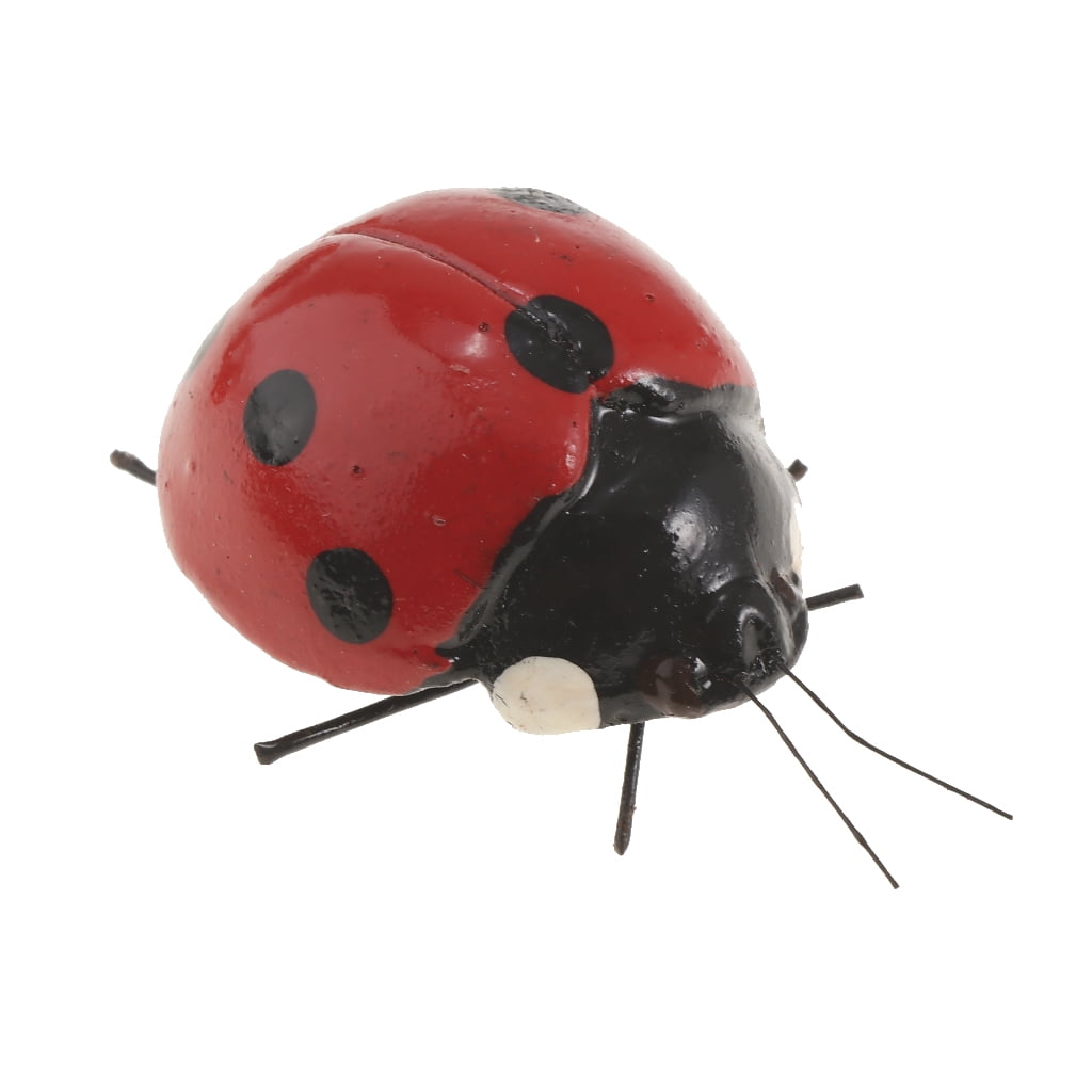 5Pcs Animal Figure Toy Fake Insect Bug Beetles Model w/ Magnet Ladybug 