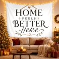 thumbnail image 3 of Home Feels Better Typography Scene with Roof and Leaves, Cozy Farmhouse Style for Farmhouse Decor Lovers, Wall Decor, Housewarming Gift, Tapestry Wall Hanging for Bedroom and Dorm, 3 of 7