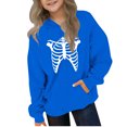 thumbnail image 2 of Afuyipoi Halloween Hoodie for Kids(4-13), Casual Fall Winter Hooded Sweatshirts Graphic Print Pullover Tops for Boys Girls Blue 11 Years, 2 of 5