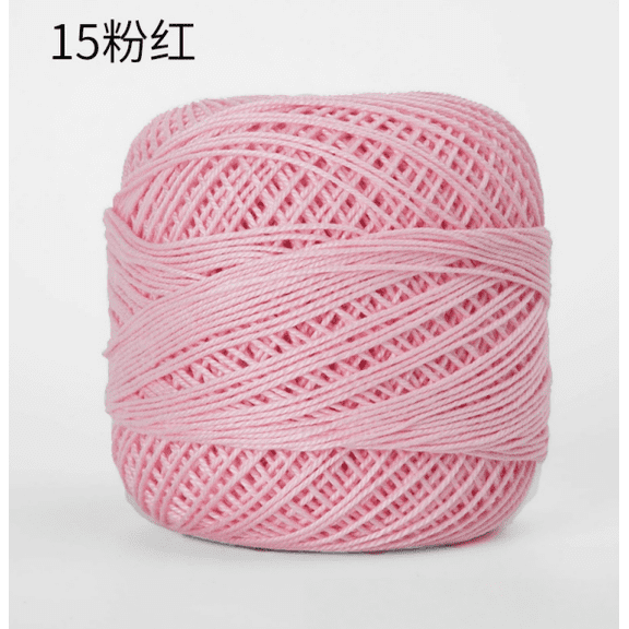 Zhuge 3 Skeins 50g Fine-Spun Pure Cotton Crochet Thread, Soft Yarn for Crochet & Hand Weaving, Pink