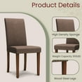 thumbnail image 4 of Pirecart Dining Chairs Set of 4, Kitchen & Dining Room Chairs with Tufted Parsons Design, Nail Head Trim, Solid Wood Legs and Padded Seat for Kitchen, Dining Room, Living Room, Brown, 4 of 8