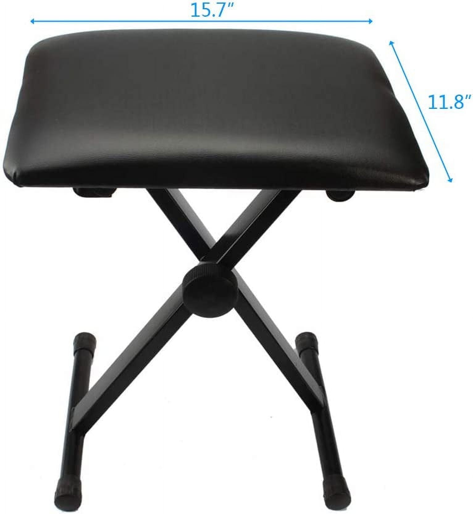 Single X Keyboard Stand and Bench Set, Adjustable Height Digital Piano Stand with Lockable Straps for 49 61 76 88 Keys