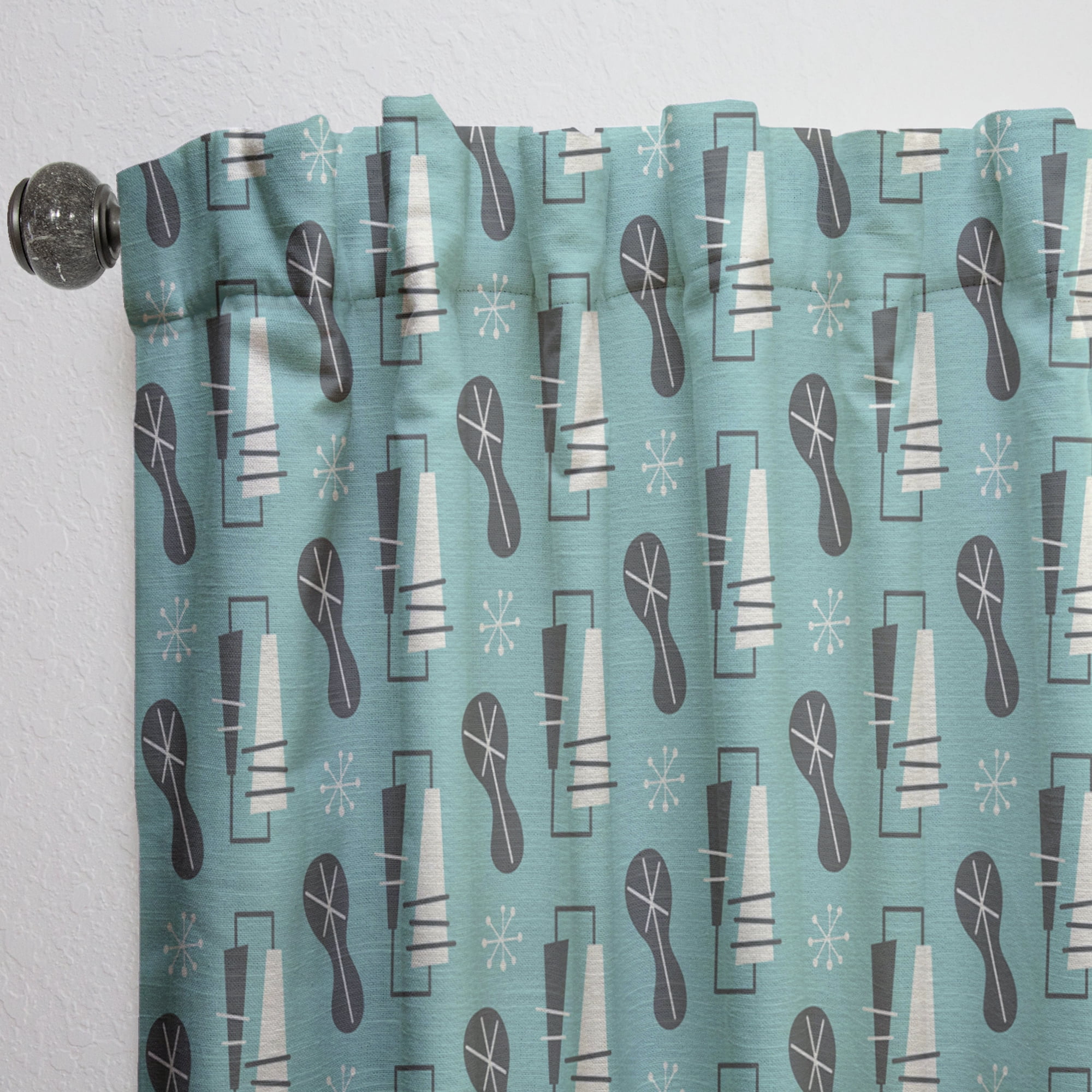 Designart '1950 Retro Pattern Shapes II' Mid-Century Modern Curtain Panel