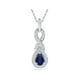 Collier Pendentif Infini Saphir Bleu 1/2 Carat (ctw) en Or Blanc 10 Carats avec Diamants 1/8 Carat (ctw) – image 1 sur 2