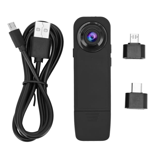 Cámara corporal portátil de 1080P con visión de movimiento, recargable, minigrabadora de vídeo portátil de bolsillo para el hogar y el exterior.