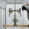 thumbnail image 7 of Bird Toys - Metal Bell Toy, Chew Play Item with Hanging Chain, for Large Parrots African Grey Cockatoo Macaw Conure Lovebird, Durable Interactive Play Item (Long), 7 of 7