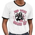 thumbnail image 2 of No You Hang up Ghost Ringer Tee Shirt Unisex Large White/Black, 2 of 5