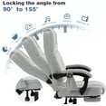 thumbnail image 5 of Massage Office Chair with Footrest, Ergonomic Adjustable Reclining Executive Home Desk Chair w/ 6 Vibration Points & Heat, Light Grey, 5 of 7