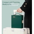 thumbnail image 4 of VigorPro Travel Portable Jewelry Box with Mirror, PU Leather Small Organizer for Rings, Earrings, Necklaces, Watches, Bracelets(Forest Green), 4 of 9