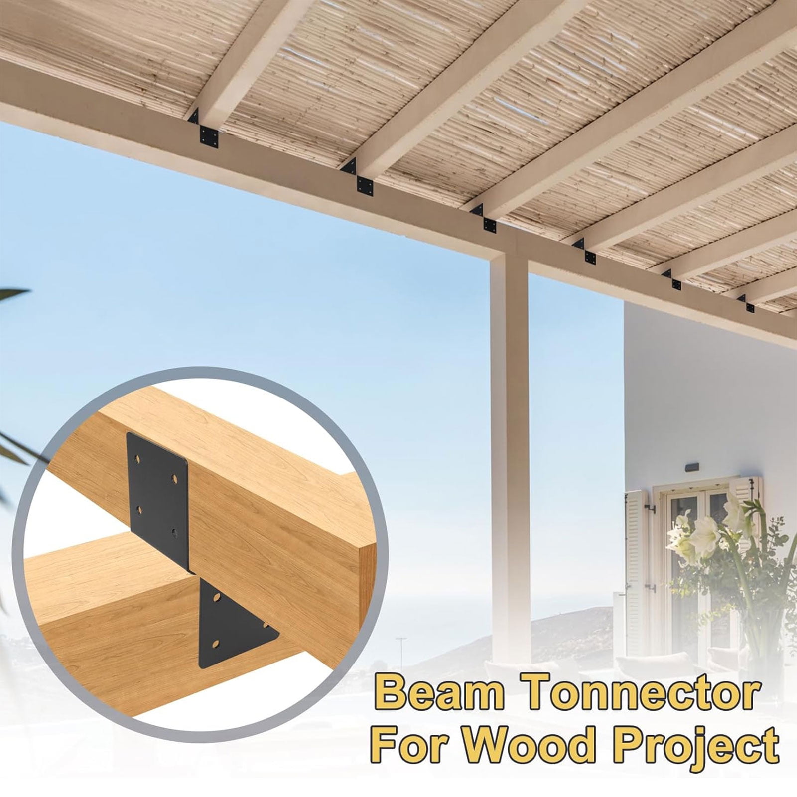 4Pcs Joists Anchors Connector Posts Caps Tie Bracket Wooden house Hanger Joint Post Caps Enduring