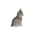 thumbnail image 2 of Garden Decor Animal Statue Head-Tilting Grey Tabby Kitten Sitting, 2 of 5