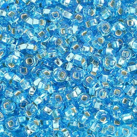 6/0 S/L Aqua Glass Seed Beads 40 Grams