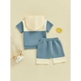 thumbnail image 3 of Toddler Boys Summer Outfits, Short Sleeve Hooded Tops + Elastic Waist Shorts Set, 3 of 7