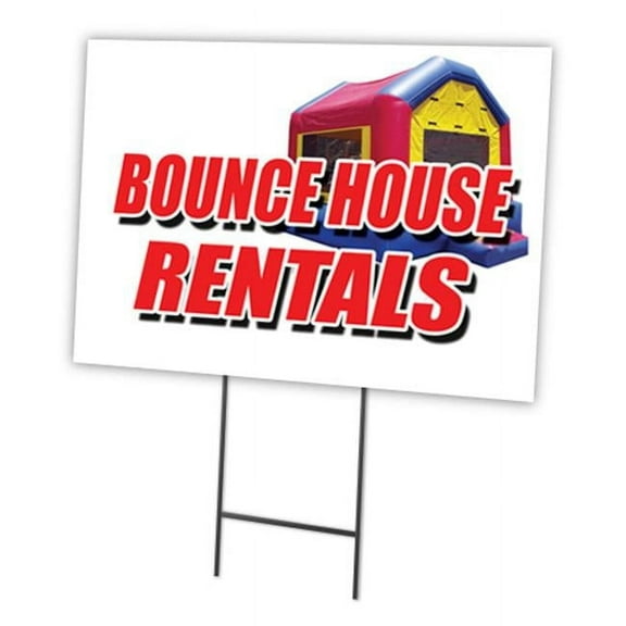 12 x 16 in. Bounce House Rentals Yard Sign & Stake