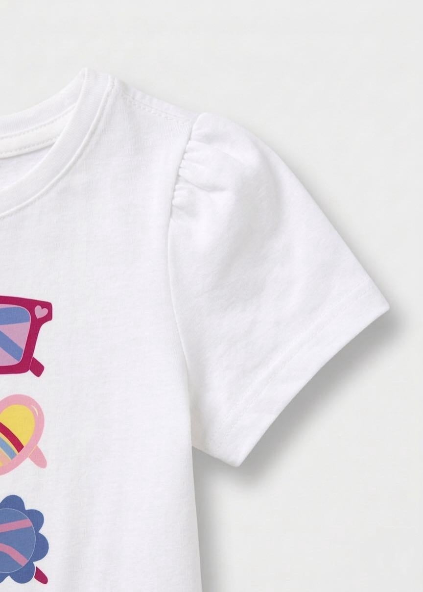 Wonder Nation Toddler Girls Graphic Tee with Puff Sleeves, Sizes 18M–5T