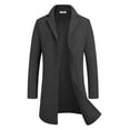 thumbnail image 3 of COOFANDY Men's Classic Wool Blend Peacoat - Winter Trench Style, Notched Lapel, Single Breasted with Pockets, 3 of 6