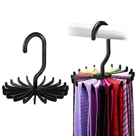 Ipow 2 Pack Updated Twirl Tie Rack Belt Hanger Holder Hook For