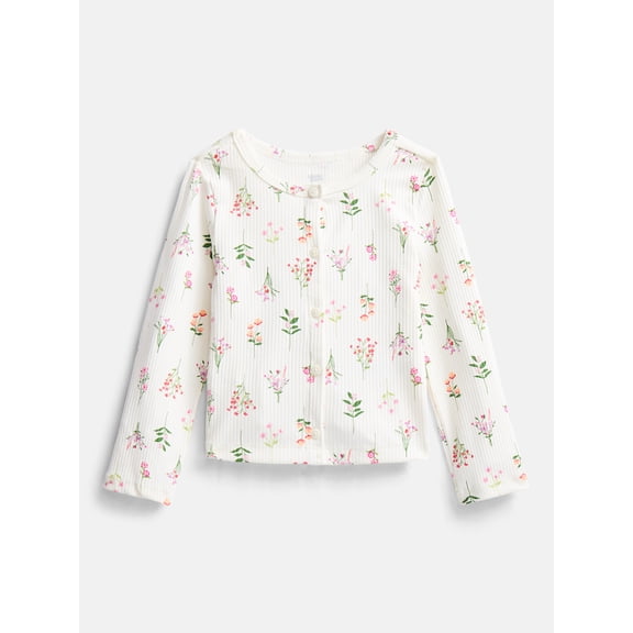Wonder Nation Toddler Girls' Ribbed Cardigan with Long Sleeves, Sizes 18M-5T