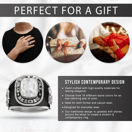 Keepsake Personalized Men's Square Class Ring for High School and College