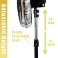 thumbnail image 4 of HiCFM 5000 CFM Ventilador oscilante de pedestal de alta velocidad de 20 pulgadas con potente motor 1/5, cable de alimentación de 9 pies, oscilación, cuerpo de metal con ruedas para garaje, comercial,, 4 of 5